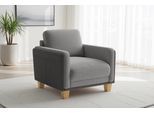 Sessel SIT & MORE "Concept", grau, B:89cm H:84cm T:90cm, 100% Polyester, Sessel, Sessel, mit Rückenkissen
