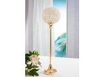 Kerzenständer OTTO HOME "Kristall", gold (goldfarben), H:54cm Ø:16cm, Aluminium, Kristallglas, Kerzenhalter, Kerzenständer