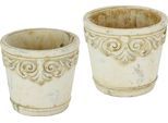 Übertopf OTTO HOME, weiß, B:13cm H:13cm T:13cm, Beton, Pflanzgefäße, Übertopf, Betonübertopf mit Ornamenten, Vase