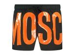 Moschino Grote Oranje Logo Zwarte Zwemshorts