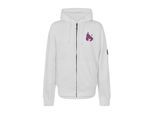 Money Hoodie met ritssluiting en print op de rug voor heren (Wit)