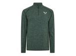 Castore Fleece-top met kwartritssluiting voor heren, met lichaamsgerichte pasvorm (Dennenhout/Grijs)