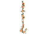 Kunstblume I.GE.A. "Girlande Rosen mit Blüten 185cm für Hochzeit Party Garten Geburtstag", peach, B:14cm H:185cm T:14cm, Obermaterial: 90% Polyester, 10% sonstige Fasern, Kunstpflanzen, Rosengirlande Pflanze Dekoblume Blumengirlande Künstlich Seidenblumen
