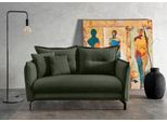 Sitzgruppe HOME AFFAIRE "Lava modern und bequem, schmale Armlehnen, tolle Detailverarbeitung", grün (moosgrün), B:255cm H:94cm T:110cm, 93% Polyester, 7% Polyamid, Sitzmöbel-Sets, Sitzgruppe, zwei verschiedene Fußfarben wählbar