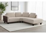 Ecksofa SIT & MORE "Concept", cappuccino, B:223cm H:84cm T:251cm, 100% Polyester, Sofas, Ecksofa, Modernes Sofa in drei Fußfarben zur Auswahl