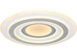 GLOBO LIGHTING Deckenleuchte "SABATINO", weiß, 1, Ø 50cm H: 7cm, 1 Stk., Leuchten, Deckenleuchte Weiß/Anthrazit, Opalglas, dimmbar, LED 46W, Deckenleuchte