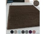 Hochflor-Teppich AYYILDIZ TEPPICHE "FLUFFY 3500", braun, B:140cm H:50mm L:200cm, Polypropylen (PP), Teppiche, Langflor, Shaggy, uni, robust, auch in rund erhältlich, Wohnzimmer