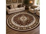 Muratap Nain klassiek rond vintage oosters vloerkleed medaillon 240 cm rond
