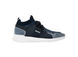 Boss Mannen Extreme Logo Gebreide Sneakers (Donkerblauw)