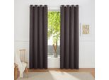 Vorhang OTTO HOME "SOLA" Gr. 3, grau (graphit), B:130cm H:225cm, Polyester, Polyester, Gardinen, blickdicht, Ösen-Aufhängung, wärmeabweisend,, 1er oder 2er Set