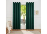 Vorhang OTTO HOME "SOLA" Gr. 3, grün (tannengrün), B:130cm H:225cm, Polyester, Polyester, Gardinen, blickdicht, Ösen-Aufhängung, wärmeabweisend,, 1er oder 2er Set