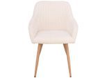 Livetastic Armlehnstuhl, Beige, Holz, Metall, Textil, Pappel, Sperrholz, Rundrohr, 55x84x60 cm, Esszimmer, Stühle, Esszimmerstühle, Armlehnenstühle