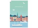 Wandbild ARTLAND "Stockholm", bunt (farbe bild(er): blau), B:40cm H:60cm, Bilder, als Alubild, Leinwandbild, Poster, Wandaufkleber in verschied. Größen