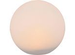 LED Solarleuchte REALITY LEUCHTEN "MELO, Kugel Gartenleuchte Akku Solar, mit Erdspieß, Fernbedienung", weiß, H:28cm Ø:30cm, Leuchten, Solar Kugellampe, RGB Farbwechsel, Dämmerungssensor, Memoryfunktion