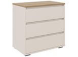 Carryhome Kommode, Eiche, Kaschmir, Kunststoff, 3 Schublade(n) Schubladen, 80.1x78.8x48 cm, Wohnzimmer, Kommoden & Sideboards, Kommoden