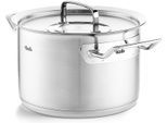 Kochtopf FISSLER "ORIGINAL-PROFI COLLECTION", silber (silberfarben), Ø:24cm, Töpfe, Kochtopf, mit breitem Schüttrand, Kaltmetallgriffen. Made in Germany