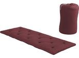 Futonmatratze KARUP DESIGN "Bed in a Bag, vielseitig nutzbare Matratze in mehreren Farben.", rot (bordeaux), B:70cm H:5cm L:190cm, Bezug Matratze: 80% Baumwolle, 20% Polyester, Matratzen, Futonmatratze, Platzsparende Bodenmatratze. Platz zum Entspannen. Made in Europe.