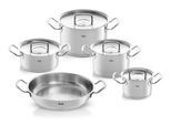 Topf-Set FISSLER "ORIGINAL-PROFI COLLECTION Edelstahl-Topfset", silber (silberfarben), Töpfe, Topf-Set, mit breitem Schüttrand, Kaltmetallgriffen. Made in Germany