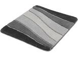 Badematte KLEINE WOLKE "Ocean, Badvorleger, Badezimmer Teppich" Gr. 2, grau (schiefer), H:21mm, Kunstfaser, Badematten, Badematte, Badteppich, Wellen Design, mit Farbverlauf, Hoch-Tief Effekt, waschbar