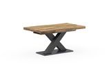 Esstisch MÄUSBACHER "Komfort Tisch", braun (plankeneichefarben, graphit, plankeneiche), B:160cm H:76cm T:90cm, Tische, Esstisch, Mäusbacher Esstisch mit X Gestell und Bodenplatte. Breite 160-260