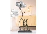 Dekofigur CASABLANCA BY GILDE "Skulptur "Love Balloon", braun (bronzefarben), B:20cm H:48cm T:7,5cm, Kunstharz, Dekofiguren, Dekofigur