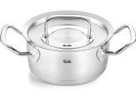 Bratentopf FISSLER "ORIGINAL-PROFI COLLECTION Bratentopf", silber (silberfarben), Ø:24cm, Töpfe, Bratentopf, mit breitem Schüttrand, Kaltmetallgriffen. Made in Germany