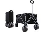 Bollerwagen KINDERKRAFT "ROLLSTER", schwarz (mystic schwarz), Bollerwagen, Kinder, Bollerwagen, faltbar
