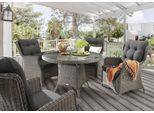 Garten-Essgruppe DESTINY "CASA LUNA 4 Se + Tisch Ø 120x75cm, vintage grau", grau (vintage grau), Polyester, Sitzmöbel-Sets, Garten-Essgruppe, Aluminium, Polyrattan