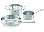 Topf-Set FISSLER "ORIGINAL-PROFI COLLECTION Edelstahl-Topfset", silber (silberfarben), Töpfe, Topf-Set, mit breitem Schüttrand, Kaltmetallgriffen. Made in Germany