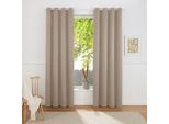 Vorhang OTTO HOME "SOLA" Gr. 2, grau (taupe), B:130cm H:175cm, Polyester, Polyester, Gardinen, Vorhang, blickdicht, Ösen-Aufhängung, wärmeabweisend,, 1er oder 2er Set, Topseller