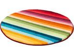 Badematte KLEINE WOLKE "Funky, Badvorleger, Badezimmer Teppich" Gr. 7, bunt (multicolor), H:15mm, Kunstfaser, Badematten, Badematte, Badteppich, modernes Streifen Design, waschbar