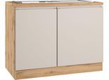 Spülenschrank KOCHSTATION "KS-Virginia,neu in verbesserter Ausführung", matt kaschmir, wotaneiche, B:110cm H:86cm T:60cm, MDF, Schränke, Spülenschrank, Breite 110 cm, inklusive Einbauspüle, Soft-Close