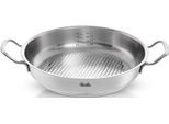 Servierpfanne FISSLER "ORIGINAL-PROFI COLLECTION", silber (silberfarben), Ø:24cm, Pfannen, Servierpfanne, mit breitem Schüttrand, Kaltmetallgriffen. Made in Germany