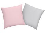 Kissenbezug OTTO HOME "DESNER2 100% Microfaser, extra weich, allergikerfreundlich", rosa (rosa, silber), B:40cm L:40cm, Microfaser, Obermaterial: 100% Polyester, Kissenbezüge, Kissenbezug, uni Kissenhülle in Wendeoptik, schnell trocknend, pflegeleicht