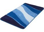 Badematte KLEINE WOLKE "Ocean, Badvorleger, Badezimmer Teppich" Gr. 5, blau (royalblau), H:21mm, Kunstfaser, Badematten, Badematte, Badteppich, Wellen Design, mit Farbverlauf, Hoch-Tief Effekt, waschbar