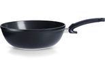 Wok FISSLER "Ceratal Orbit Black", schwarz, H:12,5cm L:50cm Ø:30cm, Pfannen, Wok, gesünderes Kochen mit Antihaft-Effekt, hergestellt ohne PFAS/PTFE