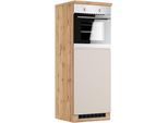 Backofenumbauschrank KOCHSTATION "KS-Virginia,neu in verbesserter Ausführung", beige (matt kaschmir, wotaneiche), B:60cm H:166cm T:60cm, MDF, Schränke, Backofenumbauschrank, Breite 60 cm, Höhe 166 cm Nische für Ofen B/H/T: 56/59/55 cm