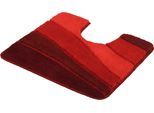Badematte KLEINE WOLKE "Ocean, Badvorleger, Badezimmer Teppich" Gr. 14, rot (granat), H:21mm, Kunstfaser, Badematten, Badematte, Badteppich, Wellen Design, mit Farbverlauf, Hoch-Tief Effekt, waschbar