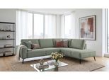 Ecksofa OTTO HOME "Vosby", grün, B:260cm H:85cm T:208cm, 90% polyester, 10% nylon, Sofas, Ecksofa, 260 cm, Chenille, mit dekorativer Kedernaht, Wellenunterfederung