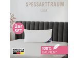 3-Kammer-Kopfkissen SPESSARTTRAUM "Laax Sparset", weiß, B:40cm L:80cm, Bezug Außenkissen: 100% Baumwolle. Füllung Außenkammer: 100% Daunen. Füllung Innenkammer: 100% Federn, Kopfkissen, 3-Kammer-Kopfkissen, Kissen 40x80, 80x80xm & weitere Größen