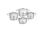 Topf-Set FISSLER "Fissler Pure Collection", silber (silberfarben), Töpfe, Topf-Set, Made in Germany