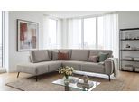Ecksofa OTTO HOME "Vosby", beige (natural), B:260cm H:85cm T:208cm, 90% polyester, 10% nylon, Sofas, Ecksofa, 260 cm, Chenille, mit dekorativer Kedernaht, Wellenunterfederung