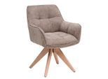 Livetastic Armlehnstuhl, Eiche, Khaki, Holz, Textil, Eiche, massiv, Drehkreuz, 64x85x62 cm, Sitzfläche 360° drehbar, Esszimmer, Stühle, Esszimmerstühle, Armlehnenstühle
