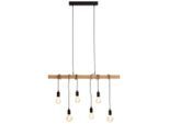Eglo Hängeleuchte, Braun, Schwarz, Holz, Metall, furniert, Holz,Holz, länglich,länglich, 10 cm, Lampen & Leuchten, Innenbeleuchtung, Leuchten nach Räumen, Esstischlampen