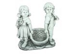 Gardenson , Weiß , Metall, Glas , Steinoptik , 28x56x53 cm , zum Stellen ,