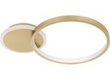 EGLO Deckenleuchte "GAFARES", gold (goldfarben, weiß), H: 5,5cm, 1 Stk., Leuchten, Deckenleuchte aus Alu, Stahl - 15W, Deckenleuchte