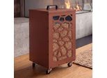 Pelletbehälter MCW-Q30 Waben, Pelletbox Aufbewahrungsbox für z.B. Tierfutter, Rollen Füße 64x36x36cm ~ kupferfarben