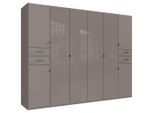 Boxxx Kleiderschrank , Sahara , Glas, Holzwerkstoff , 6 Fächer , 4 Schublade(n) Schubladen , 270x208x58 cm , Made in Germany , Beimöbel erhältlich, umfangreiches Zubehör erhältlich, In verschiedenen Grössen erhältlich , Schlafzimmer, Komplette Schlafzimmer und Serien, Schlafzimmerserie