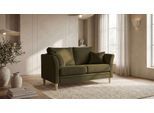 2-Sitzer OTTO HOME "Arellano, Breite 155 cm", grün (olive), B:155cm H:87cm T:86cm, Sofas, 2-Sitzer, klassisches Design, 2 Zierkissen inklusive, Webstoff fein, Chenille