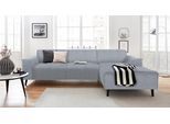 Ecksofa DOMO COLLECTION "Amora, inkl. Federkern, hoher Sitzkomfort, Breite 268 L-Form", silber, B:268cm H:81cm T:159cm, Struktur grob (100% Polyester);Luxus-Microfaser (100% Polyester);Struktur (100% Polyester), Sofas, Ecksofa, Komfortsitzhöhe 47 cm, Fußhöhe passend für gängige Saugroboter